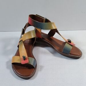 12400 Franco Sarto yellow & multi-color Glenni sandals 9